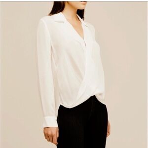 L’Agence | Women’s Rita Silk Drape Front Blouse